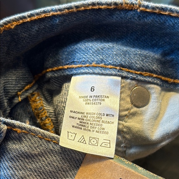 Aero Blue Distressed Jean Shorts with Frayed Hem NWT - Picture 6 of 6